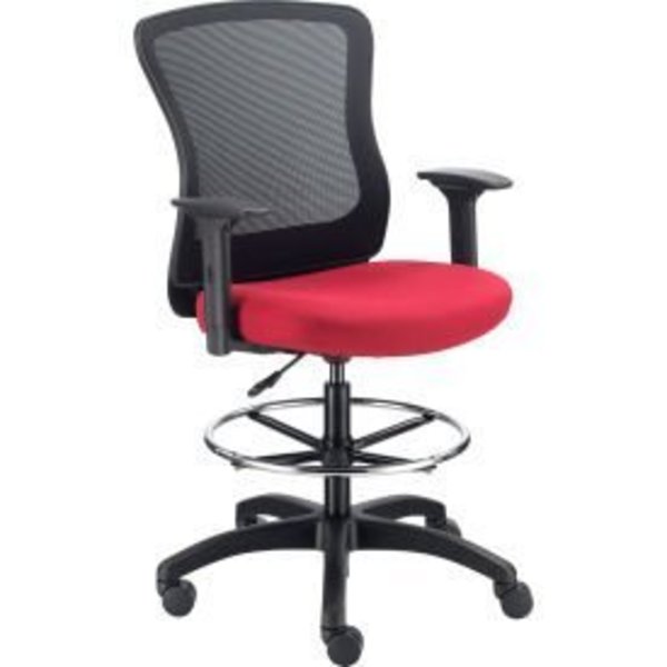 Global Equipment Interion    Mesh Back Task Stool, Red DR-625F-376BY